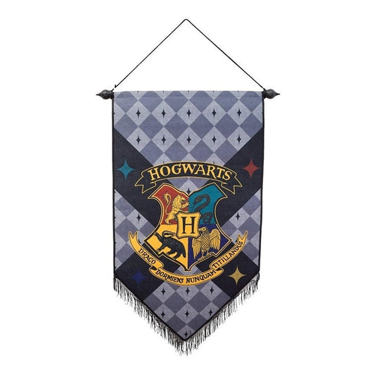 Harry Potter Hogwarts Logo Banner Con Flecos Fieltro