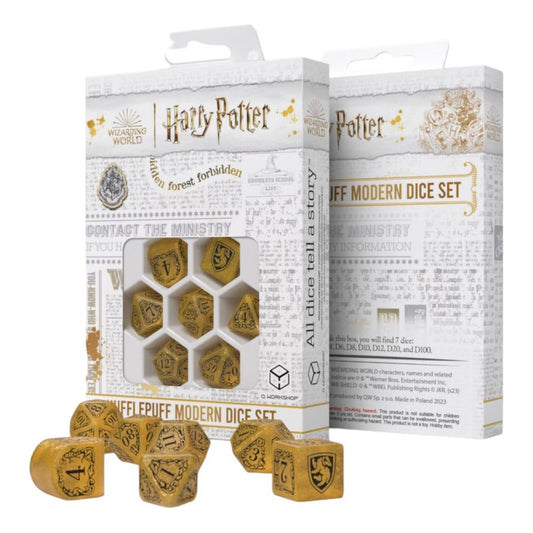 Q Workshop Harry Potter Hufflepuff Yellow Dice Set Dados