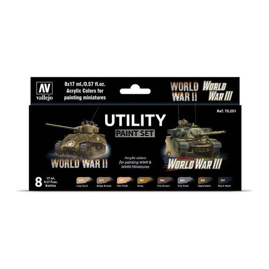 Vallejo Wargames Color Wwiii Utility Paint Set 70.201