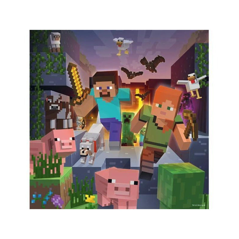 Ravensburger 3 Rompecabezas Minecraft 49 Piezas