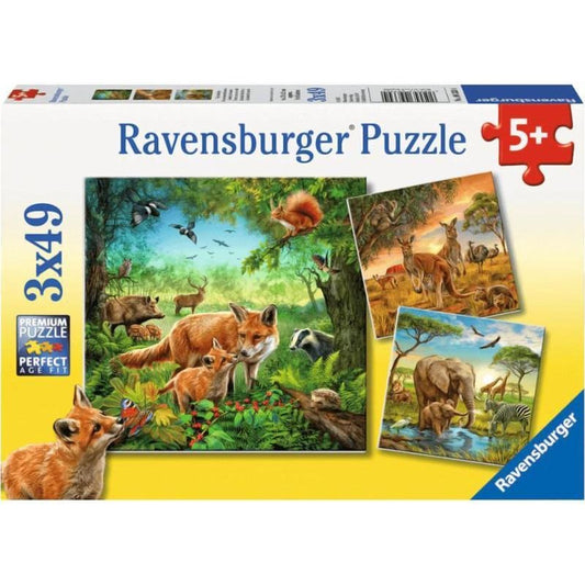 Ravensburger 3 Rompecabezas Animales De La Tierra 49 Pza