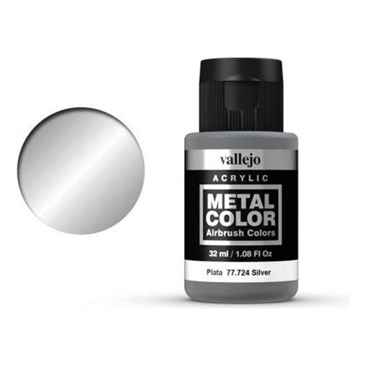 Vallejo Metal Color 32ml Pintura Para Aerografo Plata 77.724