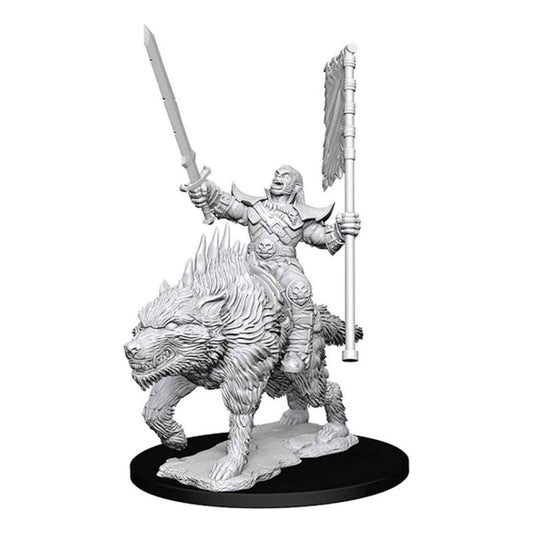 Pathfinder Deep Cuts Orc On Dire Wolf Miniature