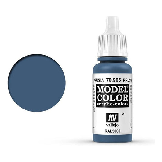 Vallejo Model Color 17ml Pintura Acrílica 51 Azul De Prusia 70.965