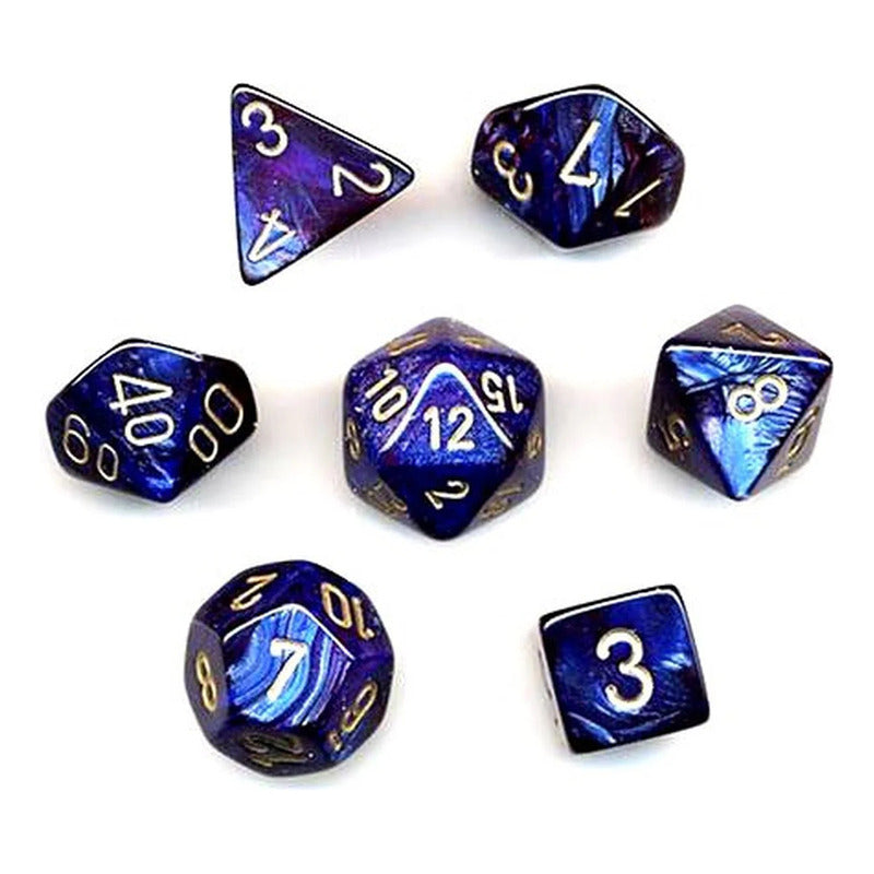 Chessex Set 7 Dados Poliedricos Scarab Blue/gold Chx27427