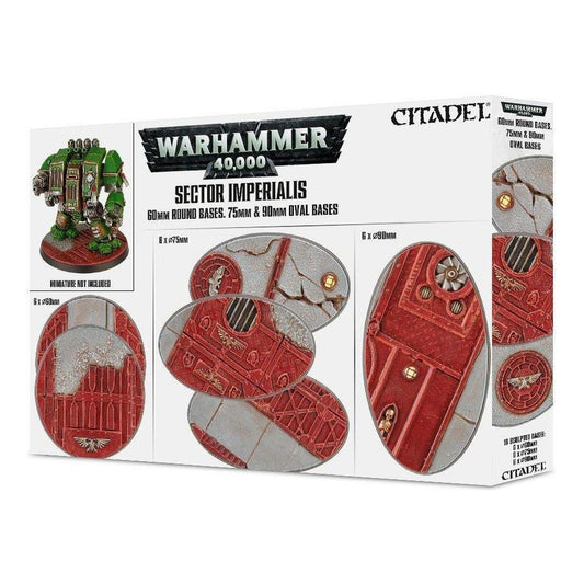 Warhammer 40k Sector Imperialis 60mm Round + 75&90mm Oval Ba