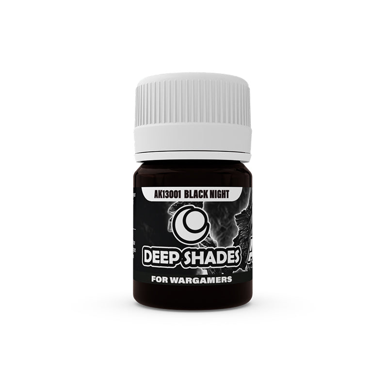 Ak Deep Shades For Wargamers 30ml AK13001 Black Night Pintura Acrilica