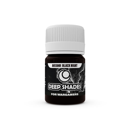 Ak Deep Shades For Wargamers 30ml AK13001 Black Night Pintura Acrilica