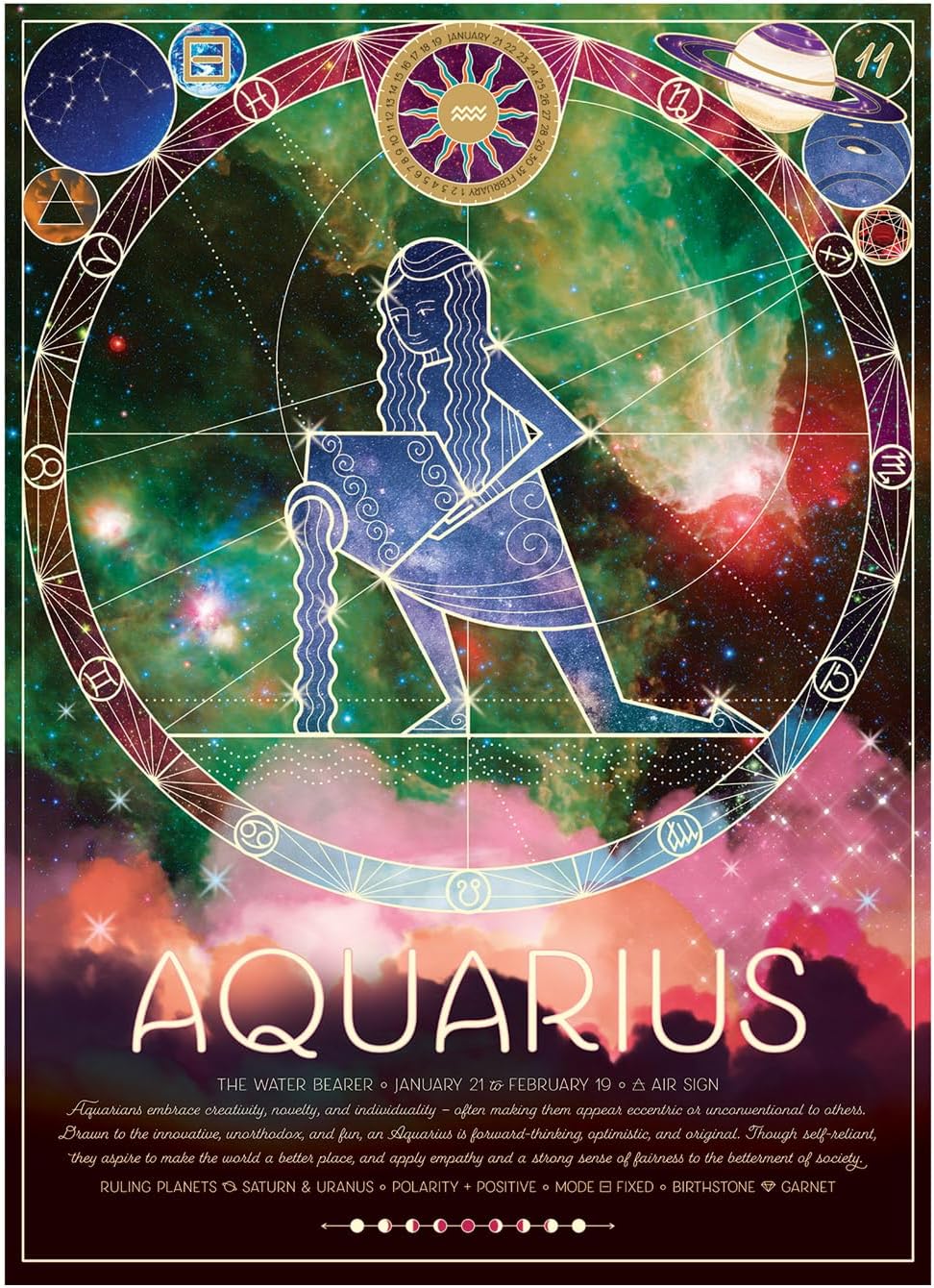 Cobble Hill Rompecabezas Zodiaco Aquario 500 Pz