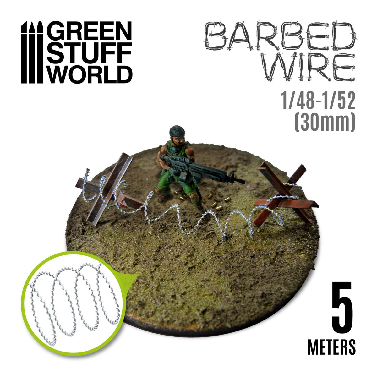 Green Stuff World Alambre de Espinos 30mm Barbed Wire