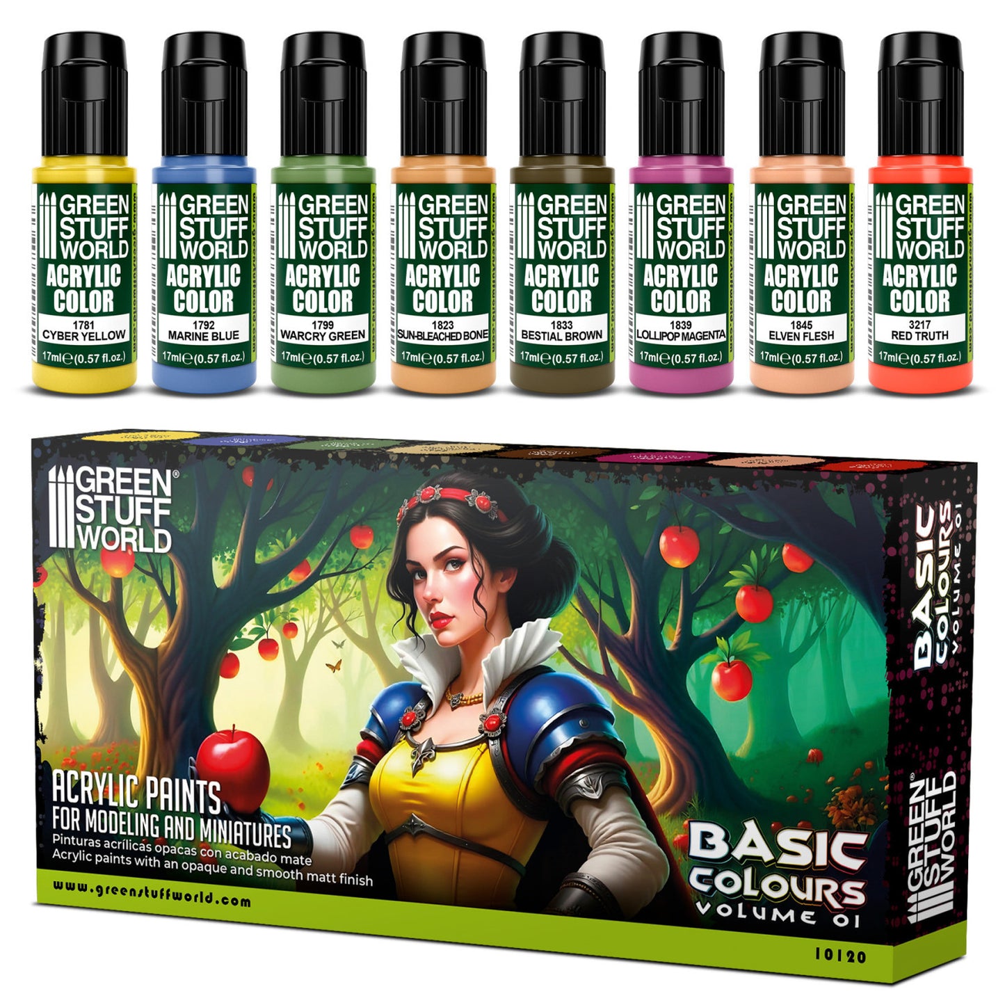 Green Stuff World Set Pintura Basicos 01 Basic Colours 17ml