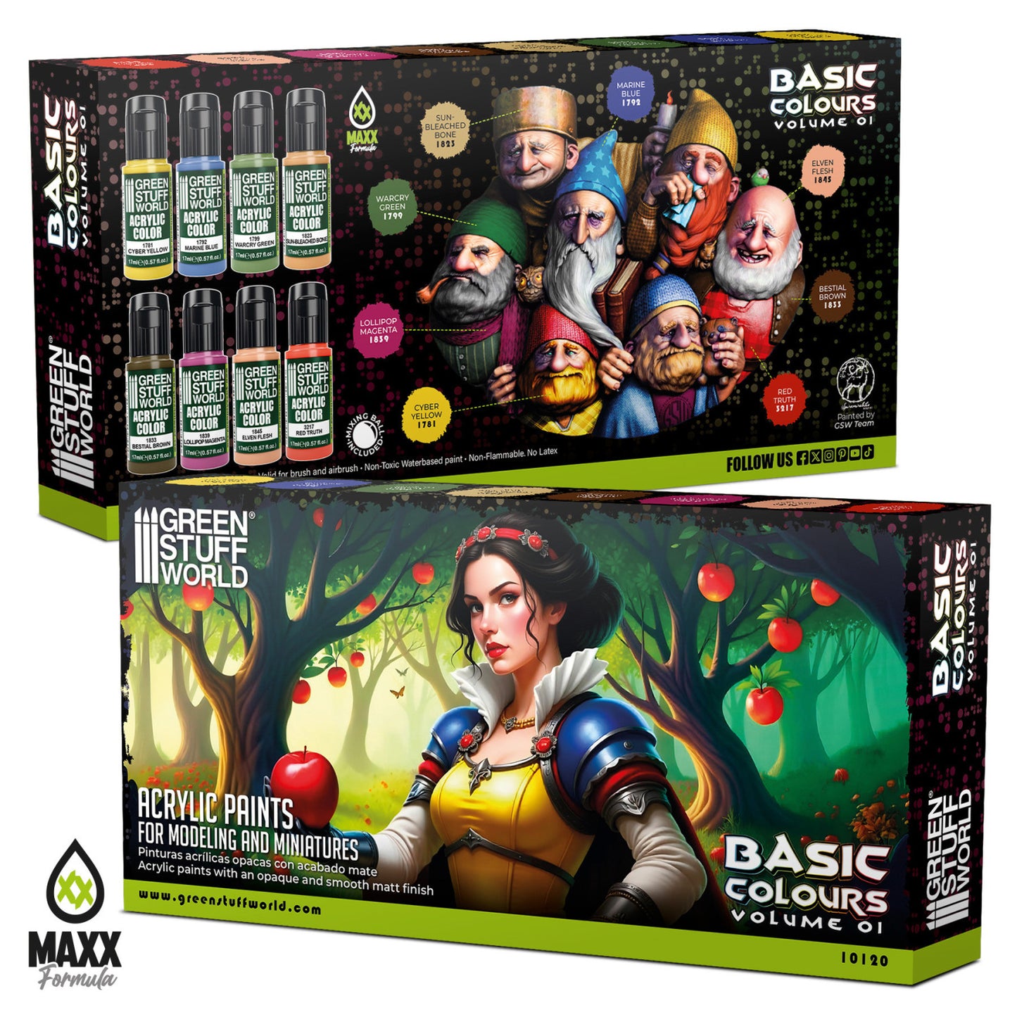 Green Stuff World Set Pintura Basicos 01 Basic Colours 17ml