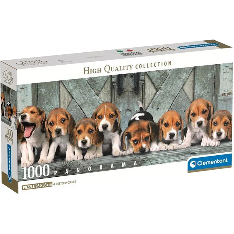 Clementoni Rompecabezas Panoramico Cachorros Beagles 1000pza