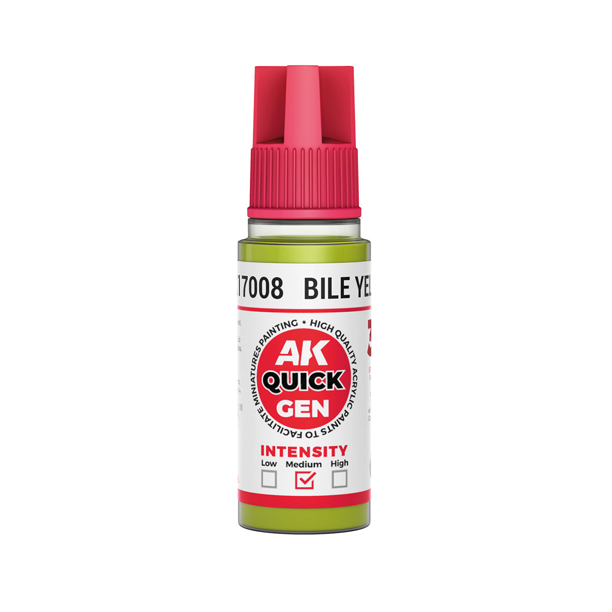 AK Pintura Acrílica Quickgen AK17008 Intensity Medium Bile Yellow 18ml