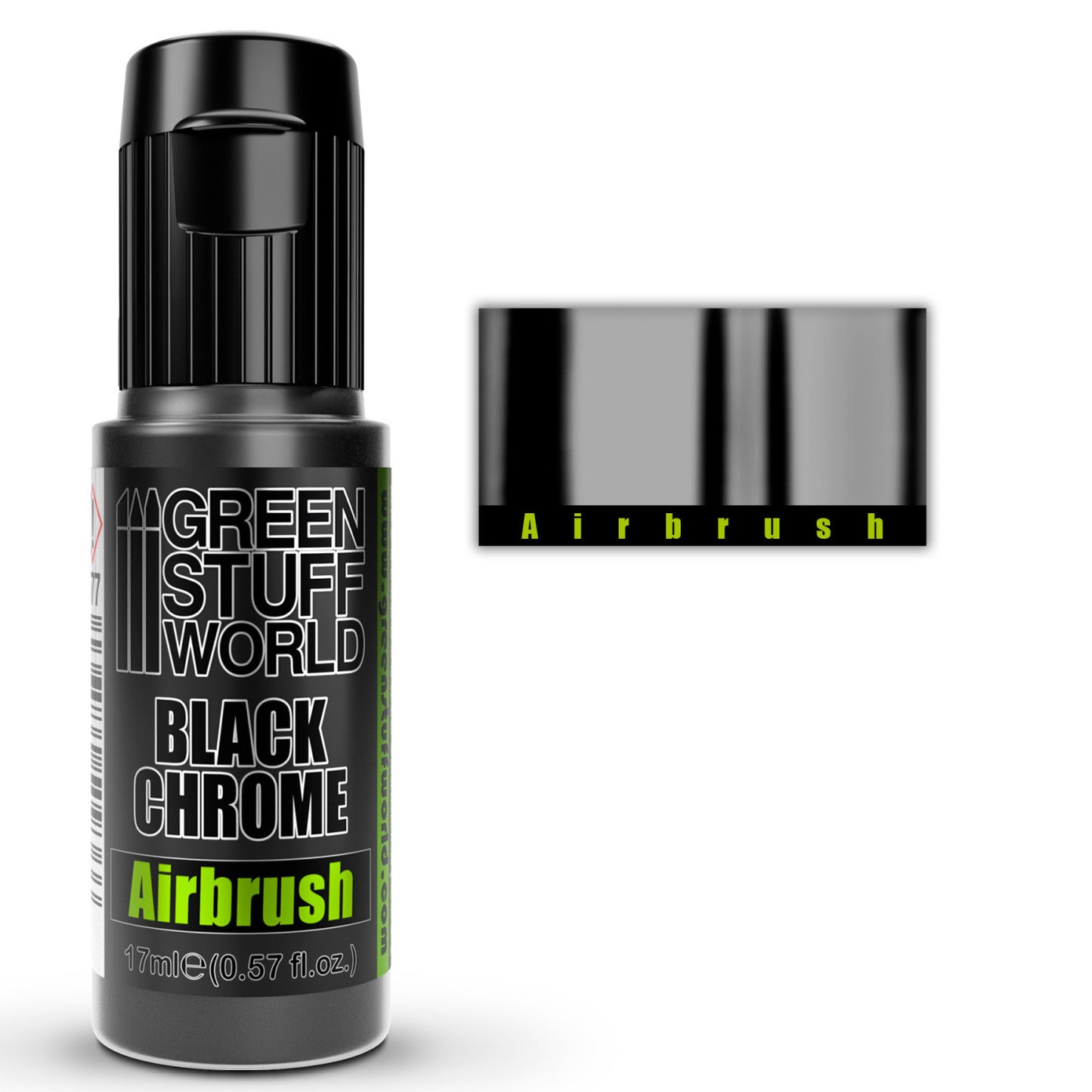 Green Stuff World Pintura Black Chrome Aerografo Pintura Cromada Negra 17ml
