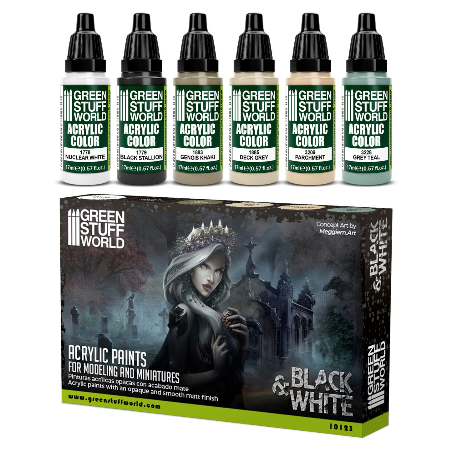 Green Stuff World Set Pintura Blaco Y Negro 17ml 10123