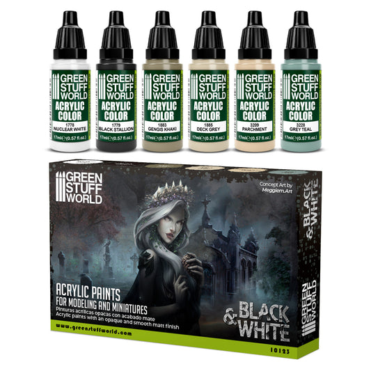 Green Stuff World Set Pintura Blaco Y Negro 17ml 10123