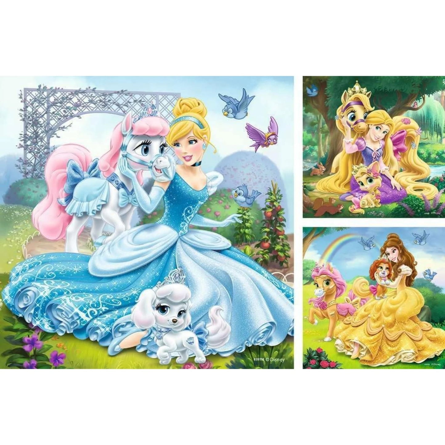Ravensburger 3 Rompecabezas Bella Cenicienta Y Rapuncel 49 pza