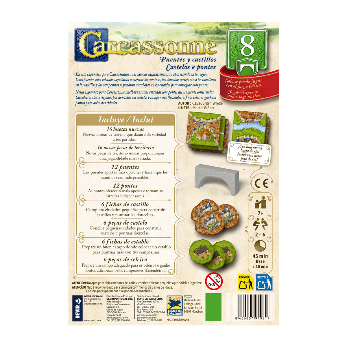 Devir Carcassonne Expansion Puentes Y Castillos - Español