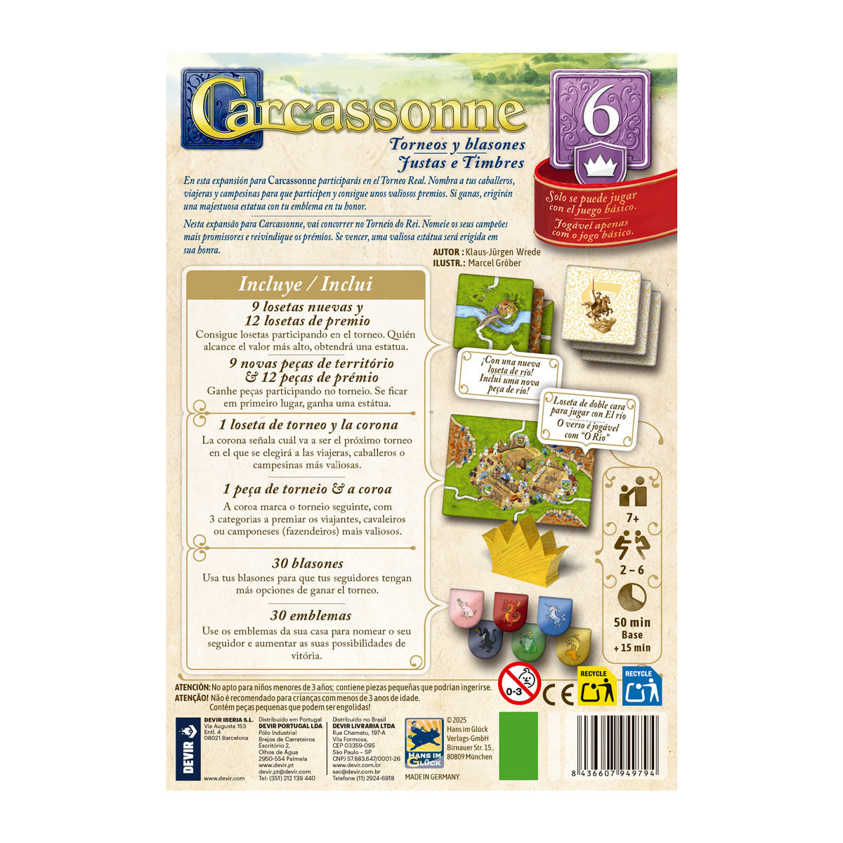 Devir Carcassonne Expansion Torneos Y Blasones - Español