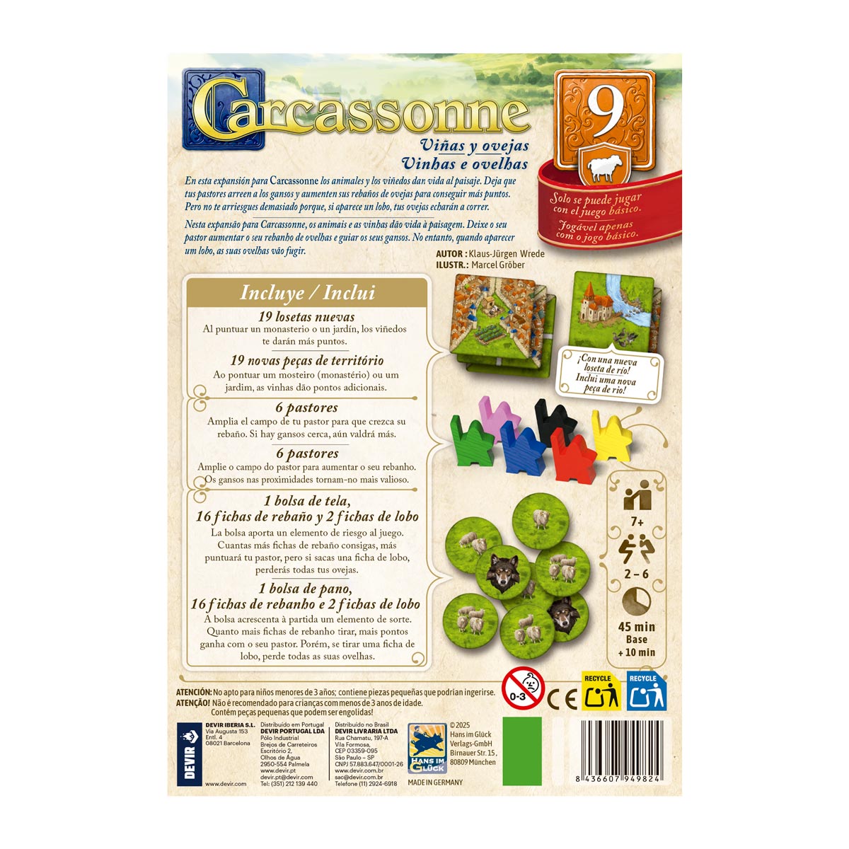 Devir Carcassonne Expansion Viñas Y Ovejas - Español