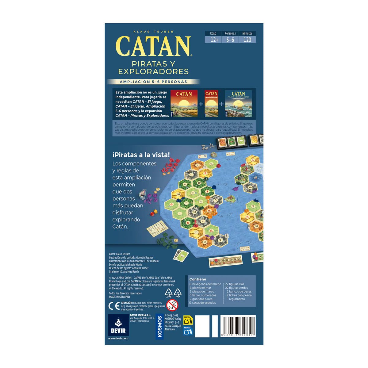 Catan Piratas Y Exploradores Ampliación Para 5-6 Jugadores -