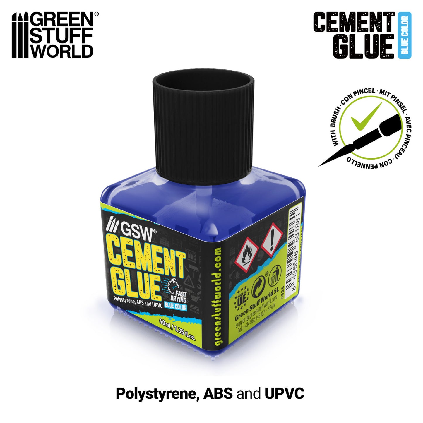 Green Stuff World Pegamento para plásticos Azul 40ml Cement Glue