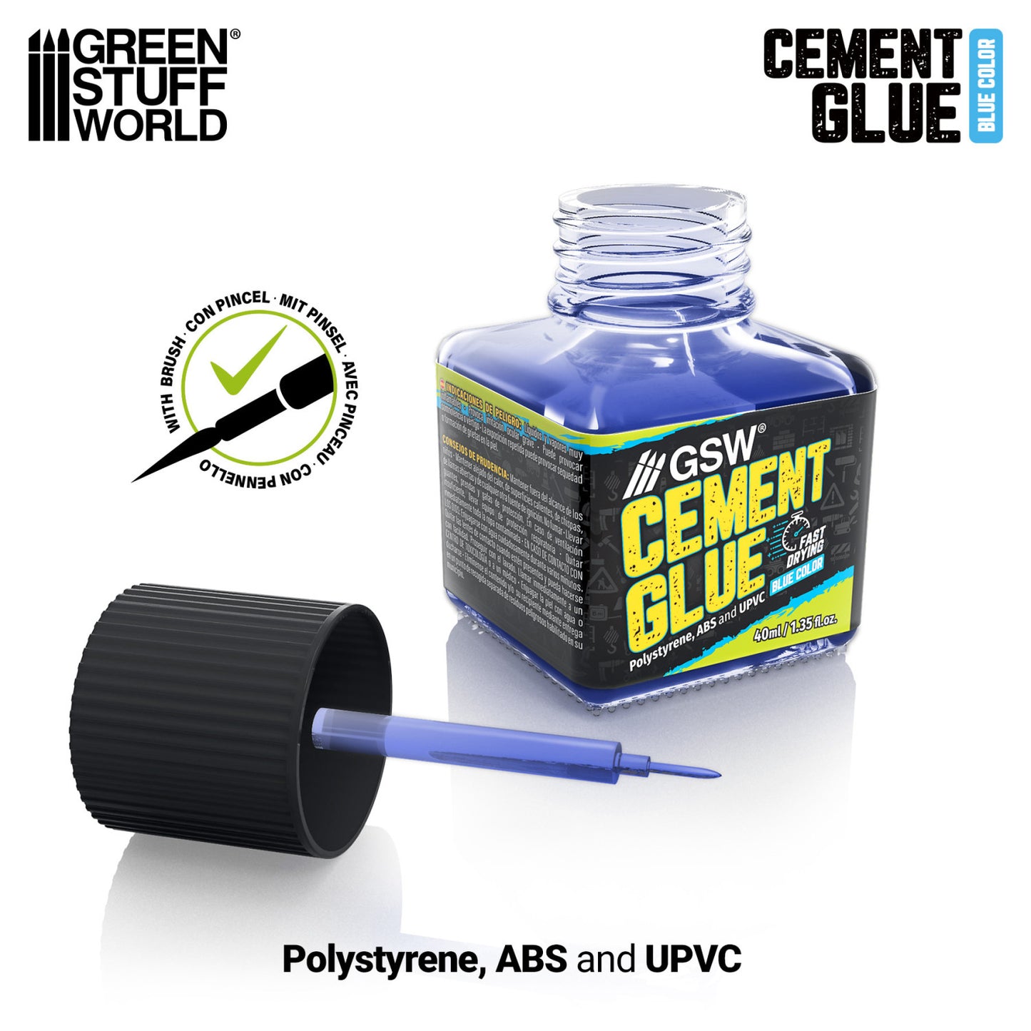 Green Stuff World Pegamento para plásticos Azul 40ml Cement Glue