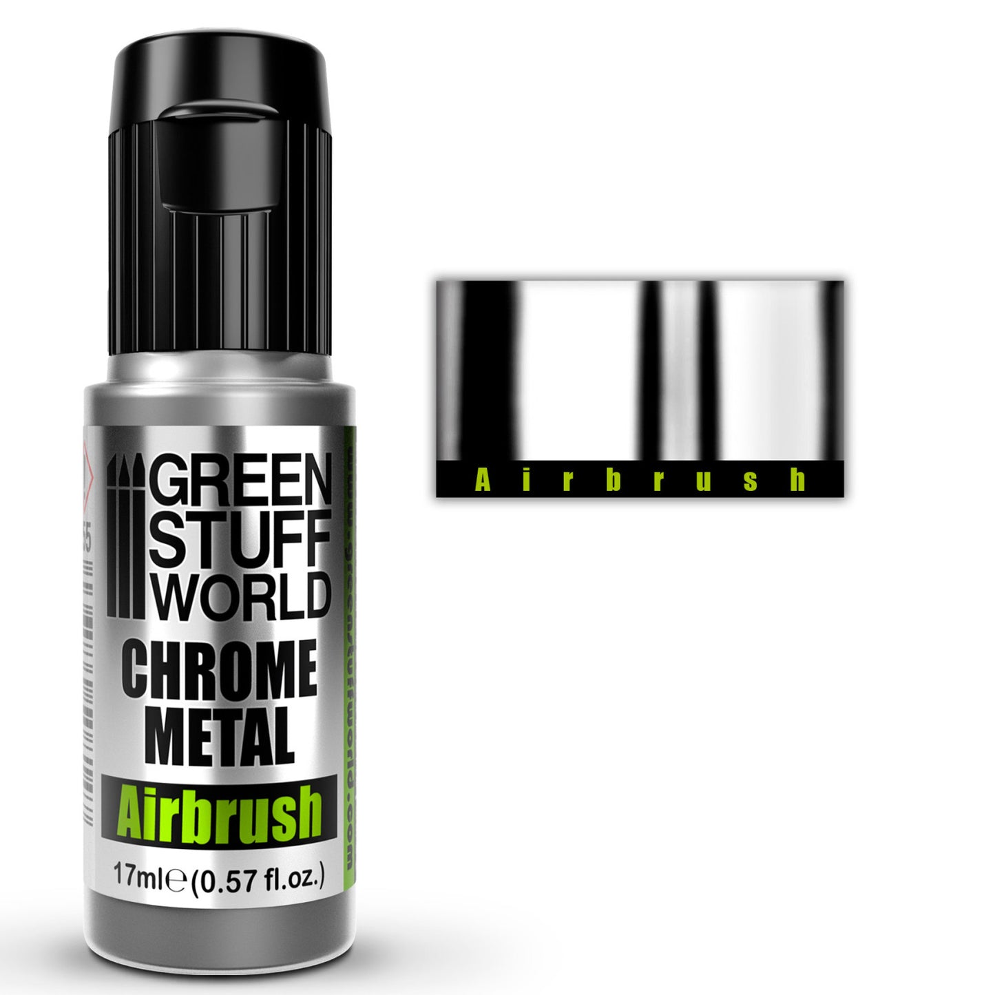 Green Stuff World Pintura Chrome Metal Aerografo Pintura Cromada 17ml