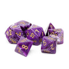 Dados Chessex Set 7 Dados Poliedricos Vortex Purple/gold Chx27437