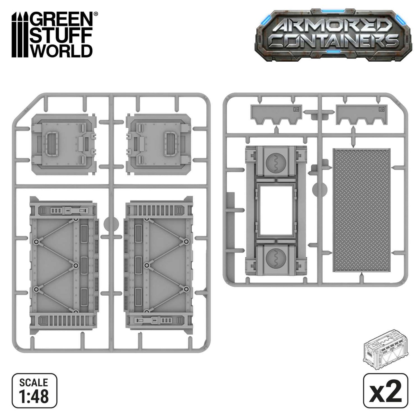 Green Stuff World Contenedores Blindados Sci-Fi de Modelismo