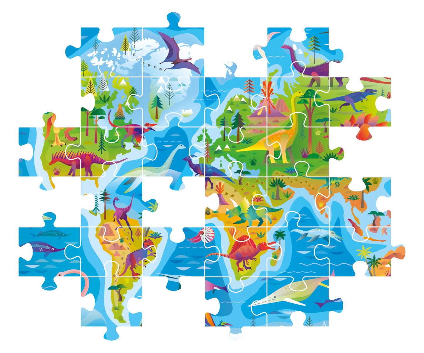 Clementoni Rompecabezas Mapa De Dinosaurios 180 Pza