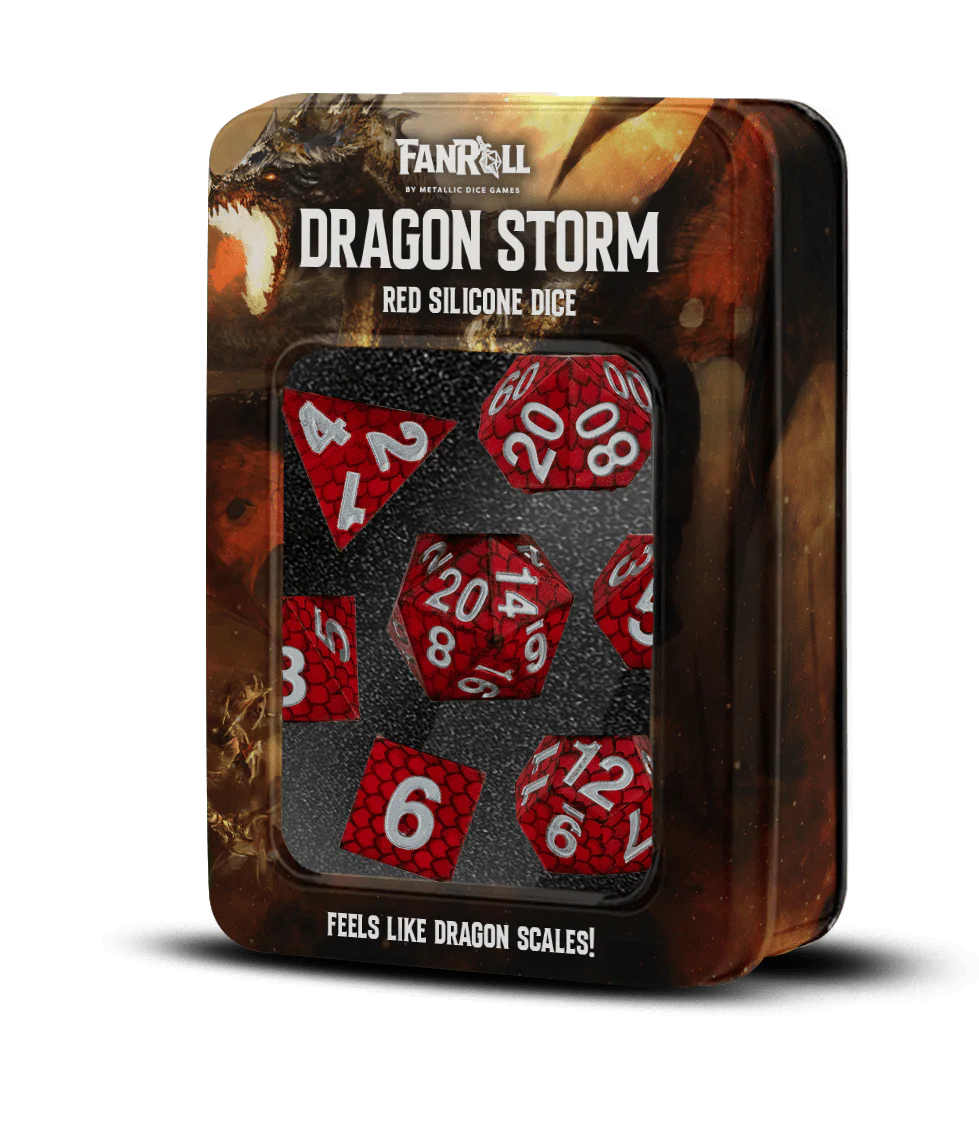 Fanroll Dragon Storm Red Silicone Dice Set De Dados