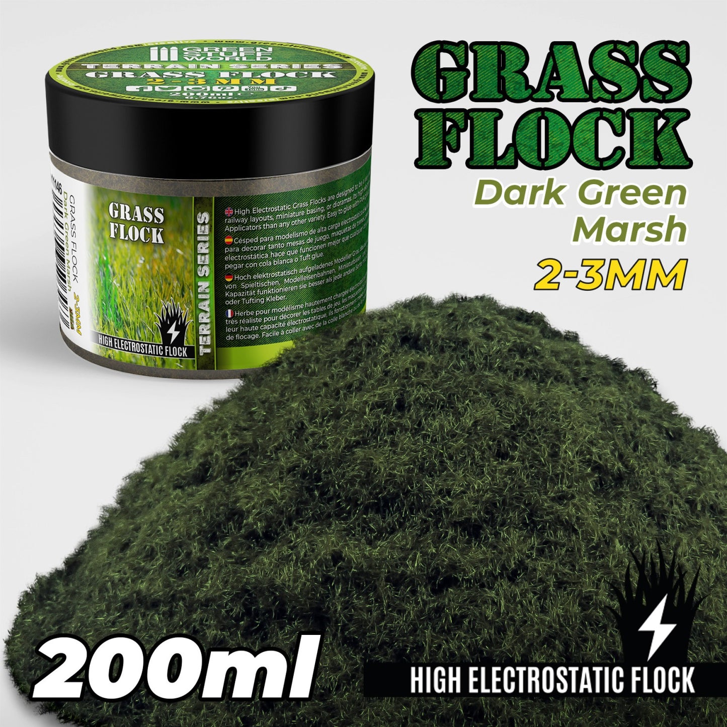 Green Stuff World Cesped Electrostatico 2-3mm Dark Green Marsh 200ml