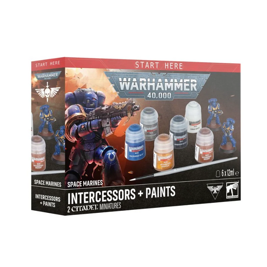 Games WOrkshop Warhammer40K Space Marines Intercessors + Paints