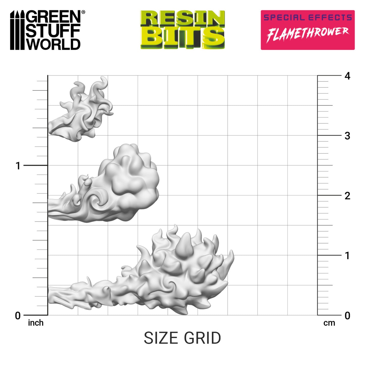 Green Stuff World Efecto Lanzallamas para modelismo 1:48