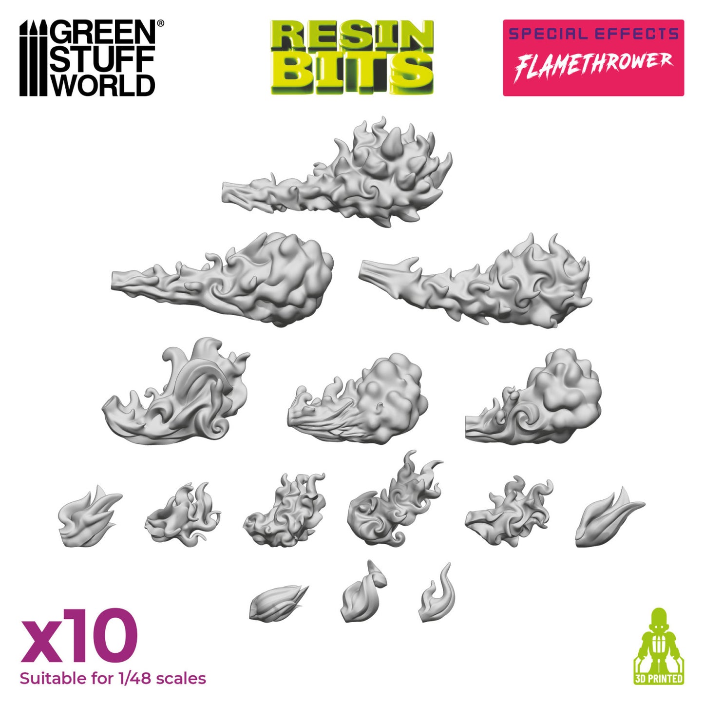 Green Stuff World Efecto Lanzallamas para modelismo 1:48