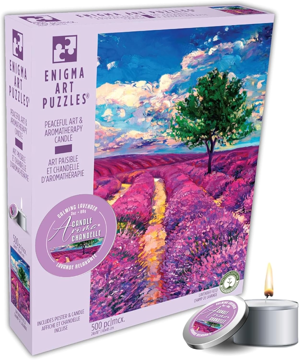 KI Rompecabezas Aromaterapia Campos De Lavanda Y Vela 500 Pz