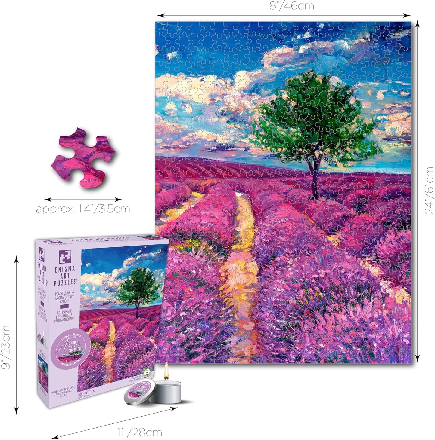 KI Rompecabezas Aromaterapia Campos De Lavanda Y Vela 500 Pz