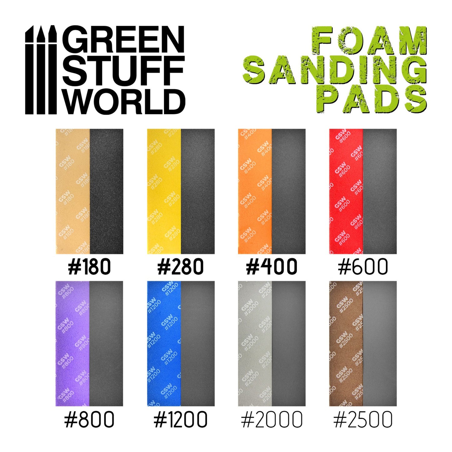 Green Stuff World Lija espuma eva surtido grano grueso x20