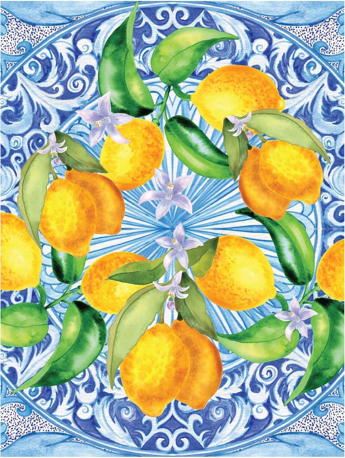 KI Rompecabezas Aromaterapia Limones Mosaico Mediterráneo Con Vela 500 Pz