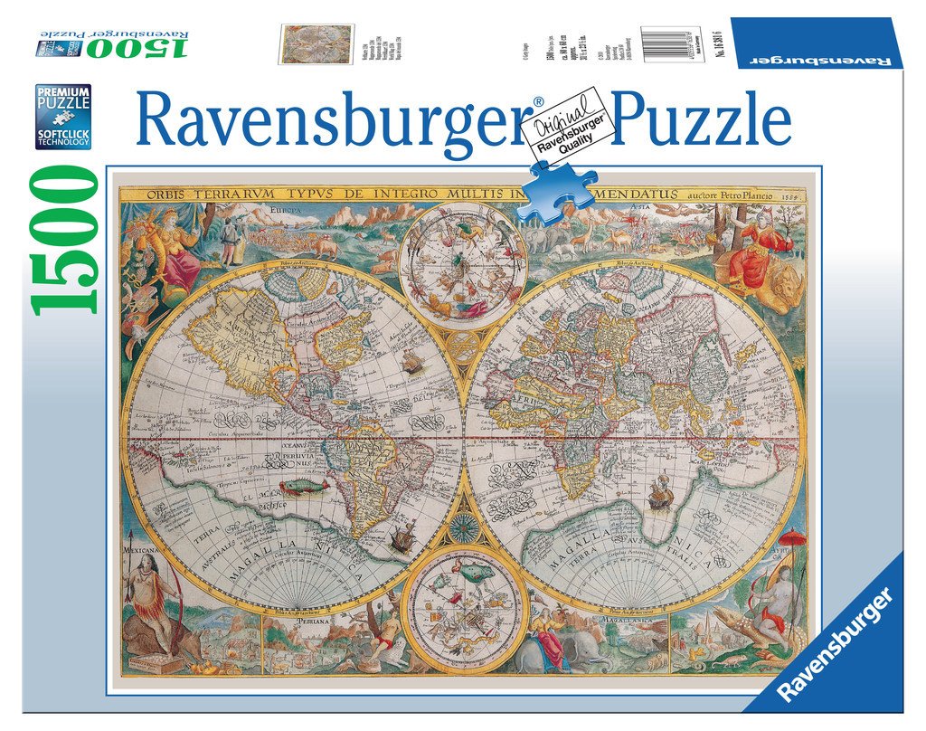 Ravensburger Rompecabezas Mapa Del Mundo 1594 1500 Pza