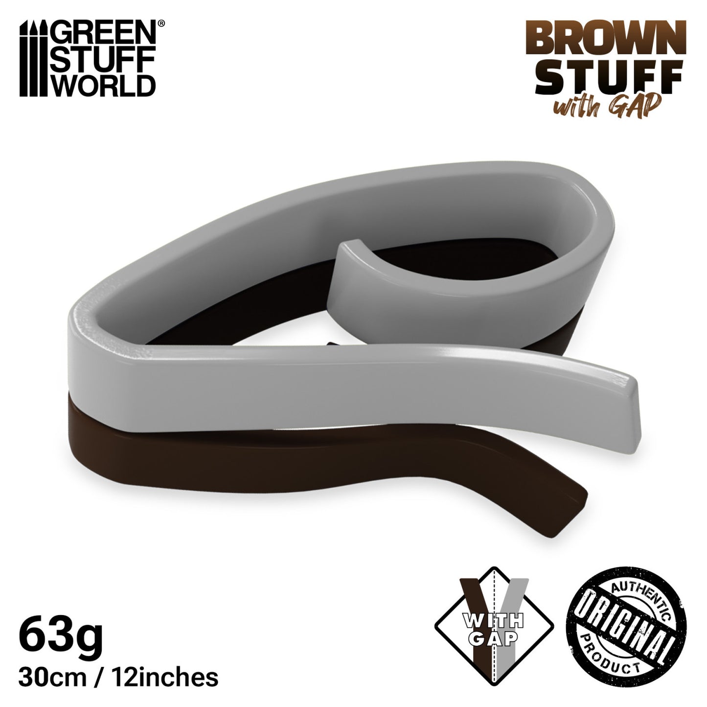 Green Stuff World Masilla Epoxica  Marrin en rollo 30cm - 12 inch con hueco