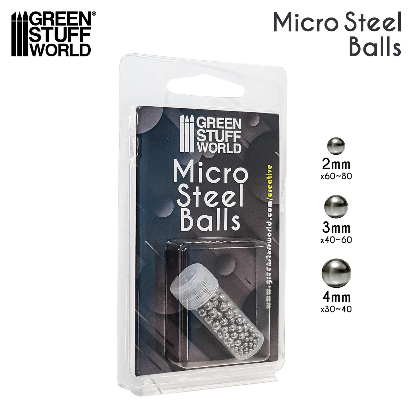 Green Stuff World Micro Bolas de Acero 2-4mm