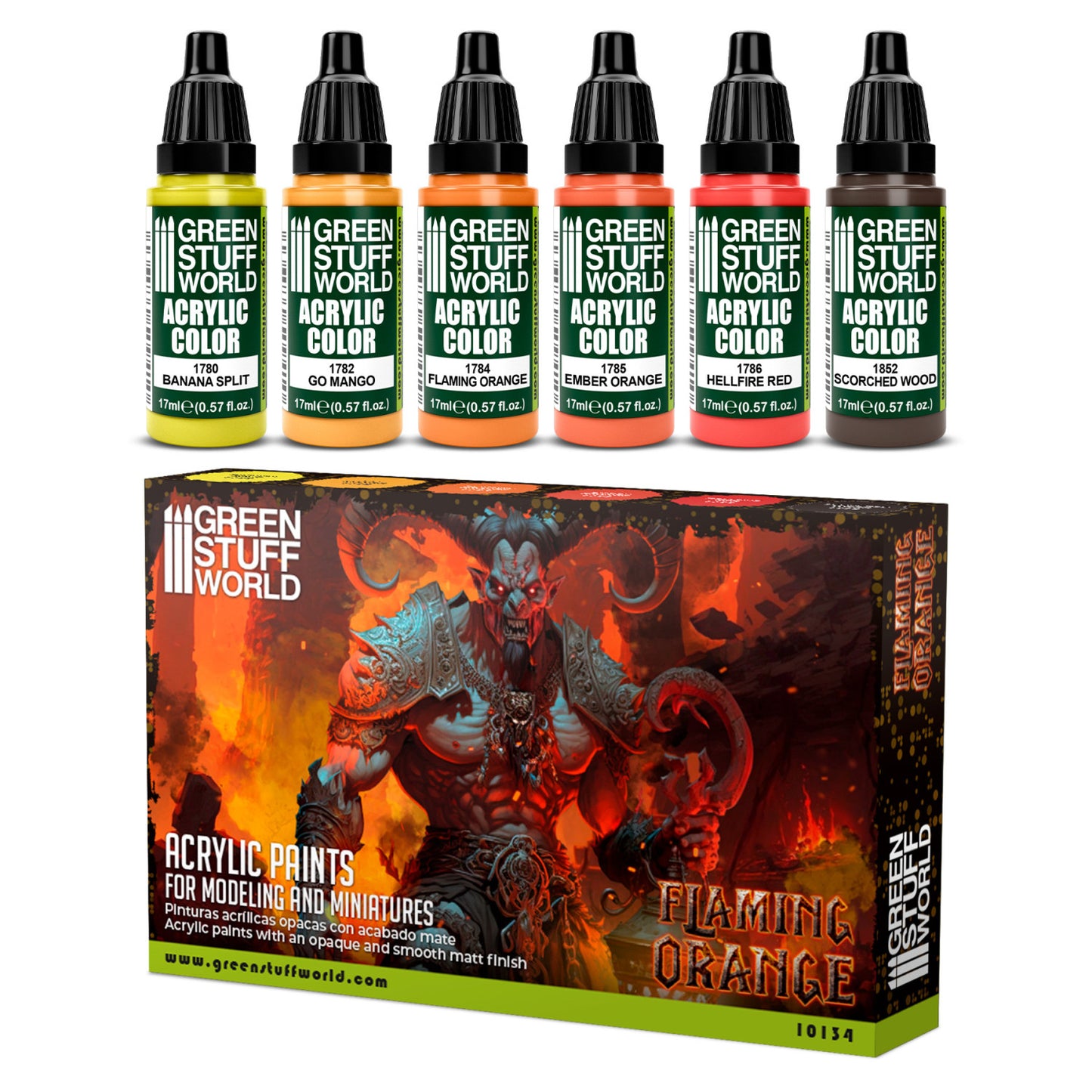 Green Stuff World Set Pintura Naranja Flamigero 17ml 10134