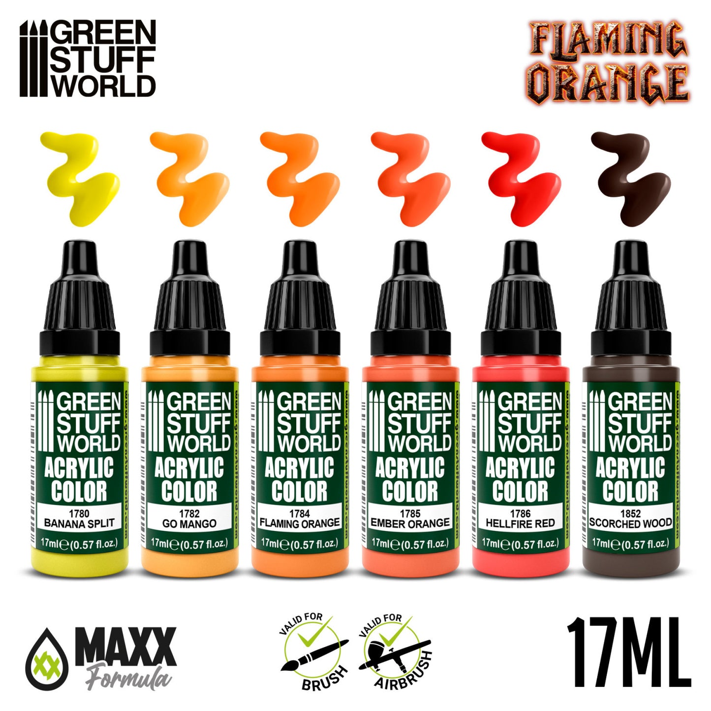 Green Stuff World Set Pintura Naranja Flamigero 17ml 10134