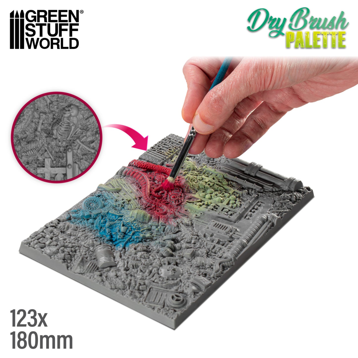 Green Stuff World Paleta Pincel Seco-dry Brush Palette