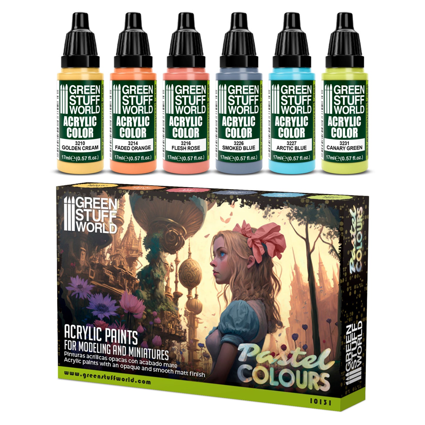 Green Stuff World Set Pinturas Colores Tonos Pastel 17ml 10131