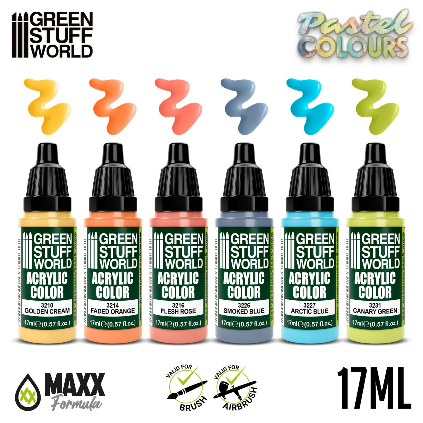 Green Stuff World Set Pinturas Colores Tonos Pastel 17ml 10131