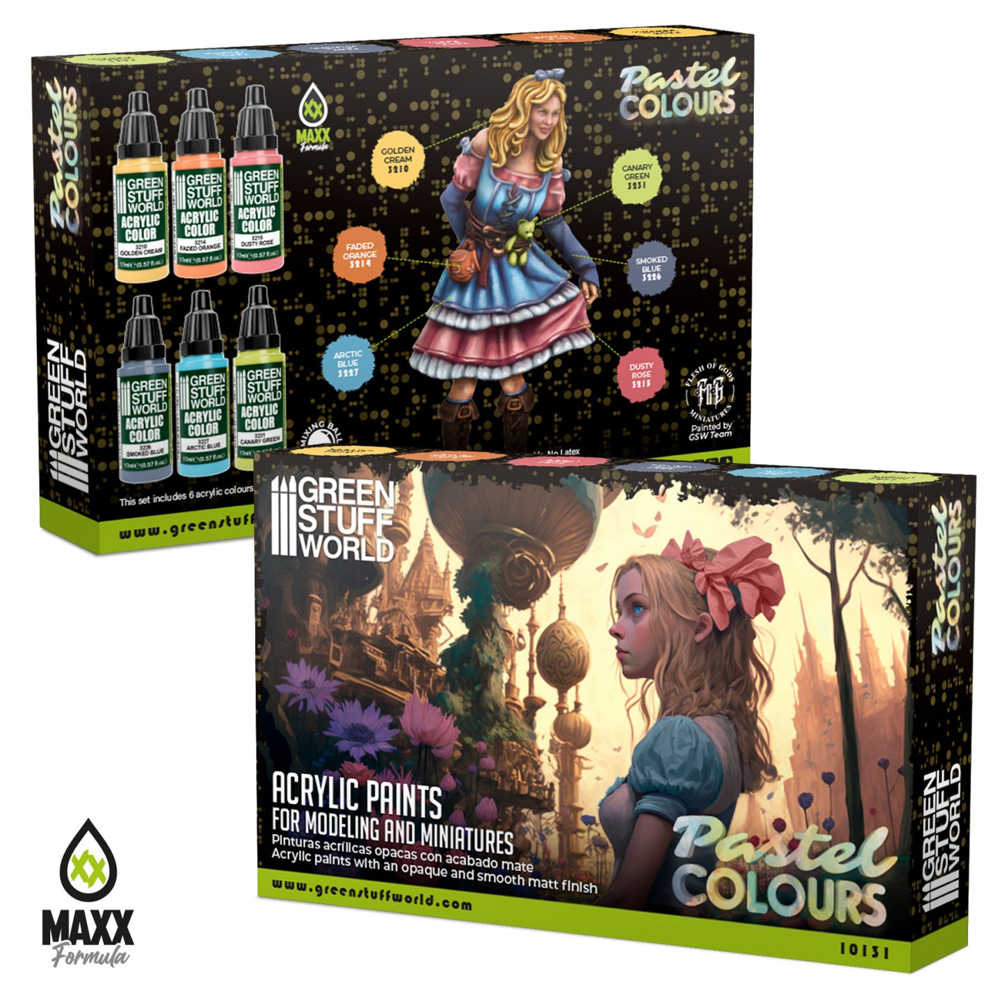 Green Stuff World Set Pinturas Colores Tonos Pastel 17ml 10131